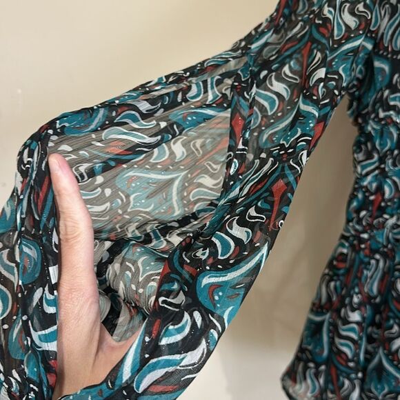 NWT Walter Baker Joan Top In Bohemian Teal - Picture 4 of 7